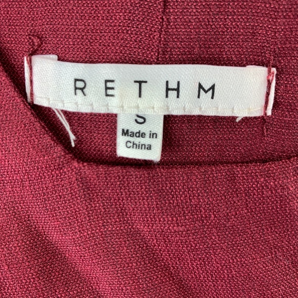 RETHM Small Blouse Boho Crimson Rayon Poms - Picture 5 of 5